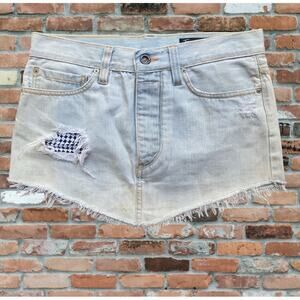John John Denim raw cut denim skirt